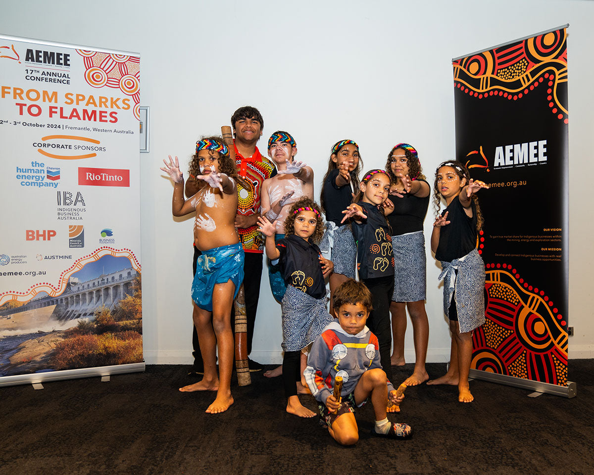 Bilya Booladarlung Dance Group with Mechelle Turvey at the AEMEE 2024 Annual Conference Day 1 — From Sparks to Flames, Fremantle Western Australia