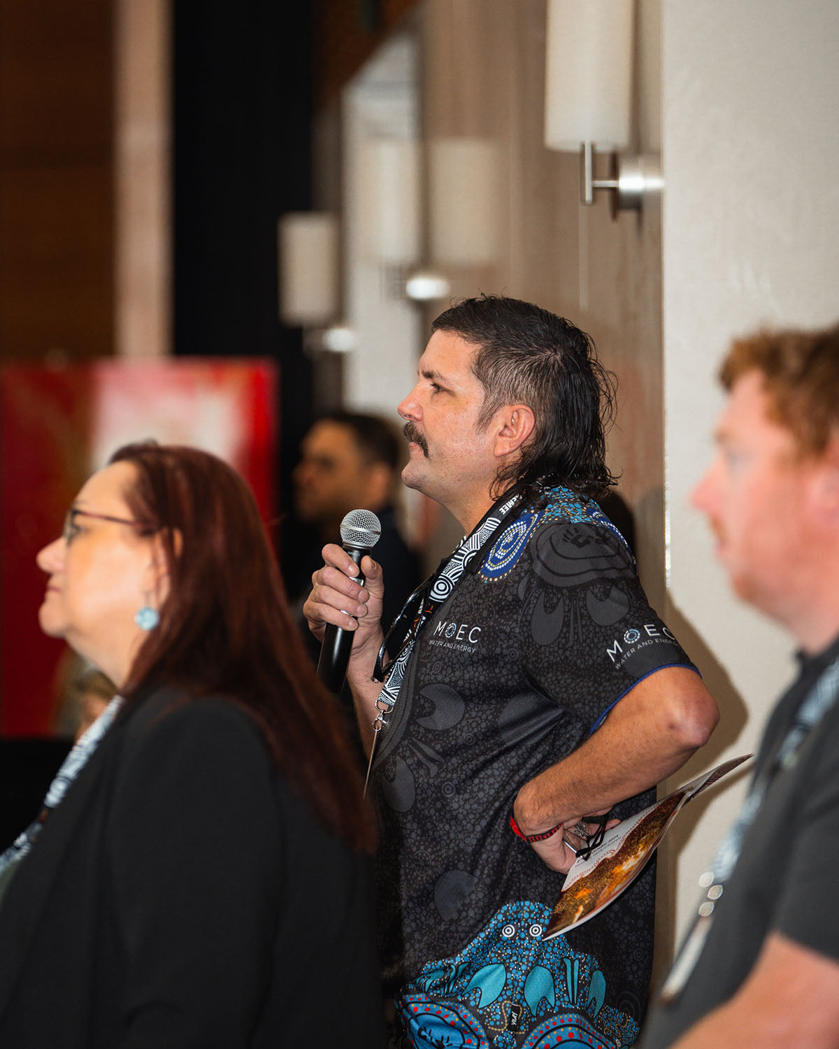Delegate asking a question at the AEMEE 2024 Annual Conference Day 1, Fremantle Western Australia