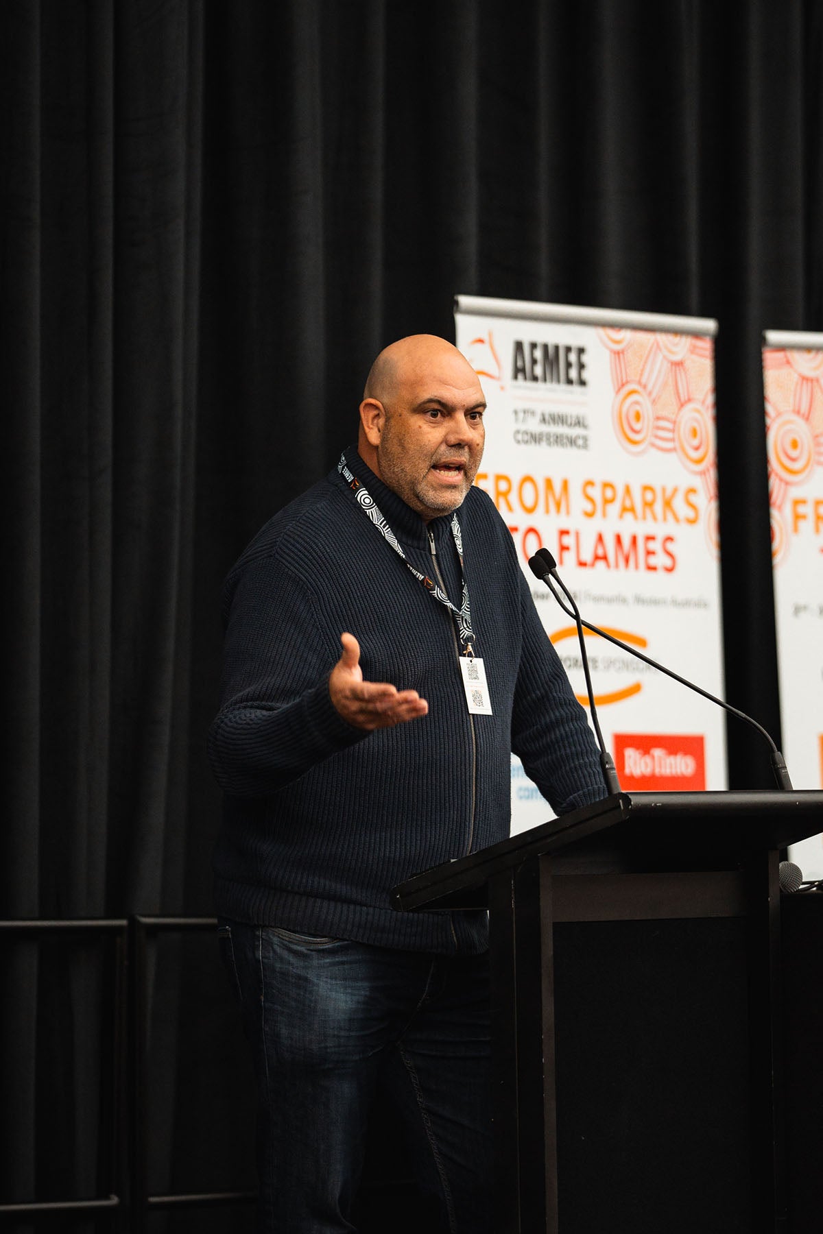 Michael Grundon addressing delegates during Session 2: Tracking the Journey at the 2024 AEMEE Annual Conference in Fremantle, WA.