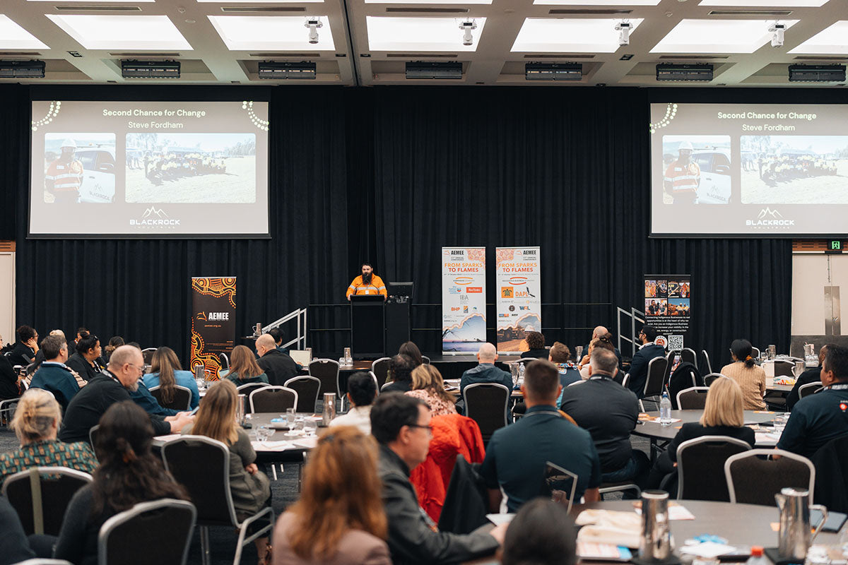 Wide view of delegates listening during Steve Fordham’s “Second Chance for Change” presentation at the 2024 AEMEE Annual Conference.