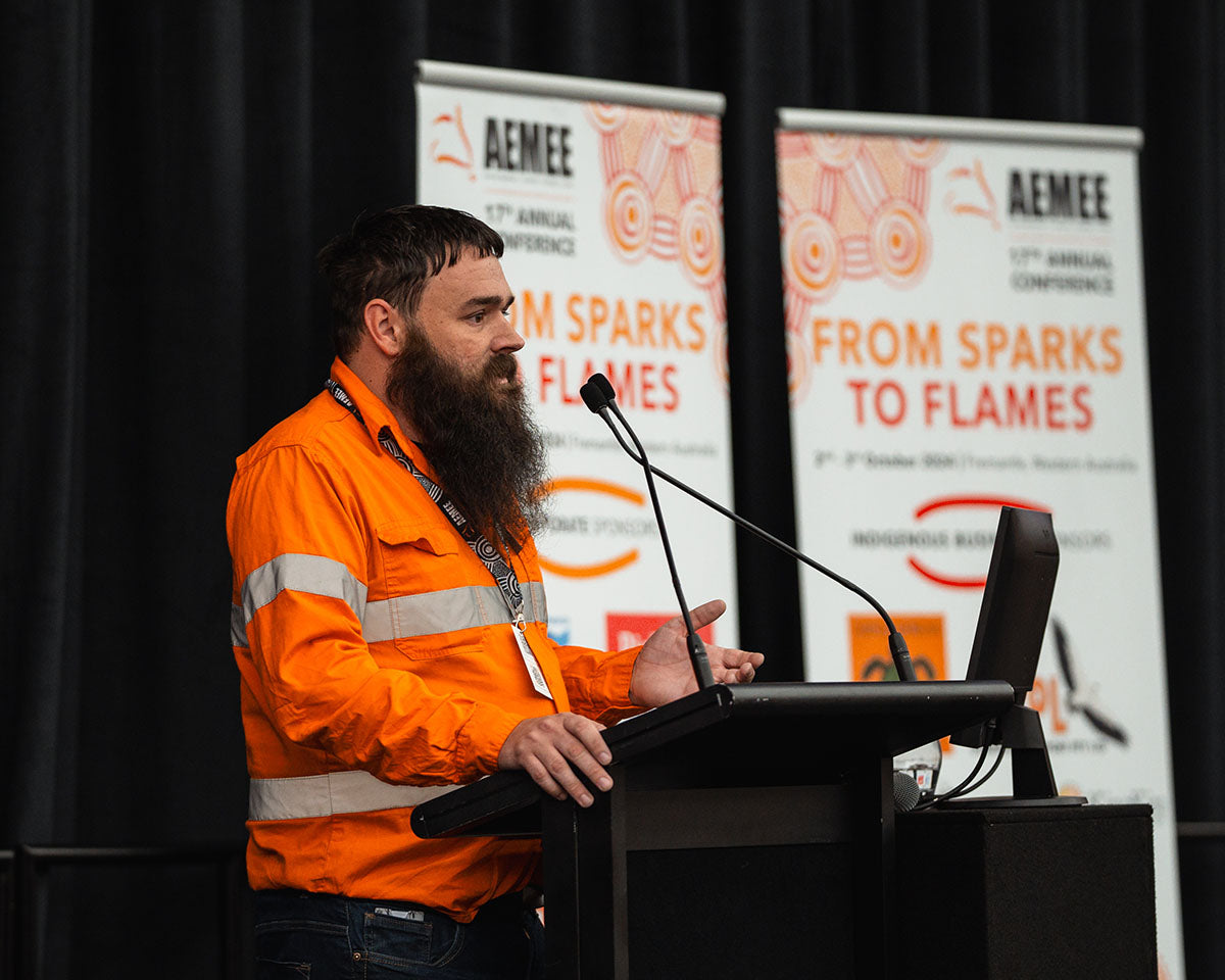 Steve Fordham from Blackrock Industries speaking during the “Second Chance for Change” presentation at the 2024 AEMEE Annual Conference.