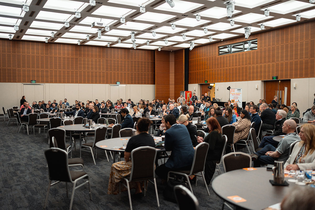 Wide view of delegates attending a session at the 2024 AEMEE Annual Conference in Fremantle, WA.