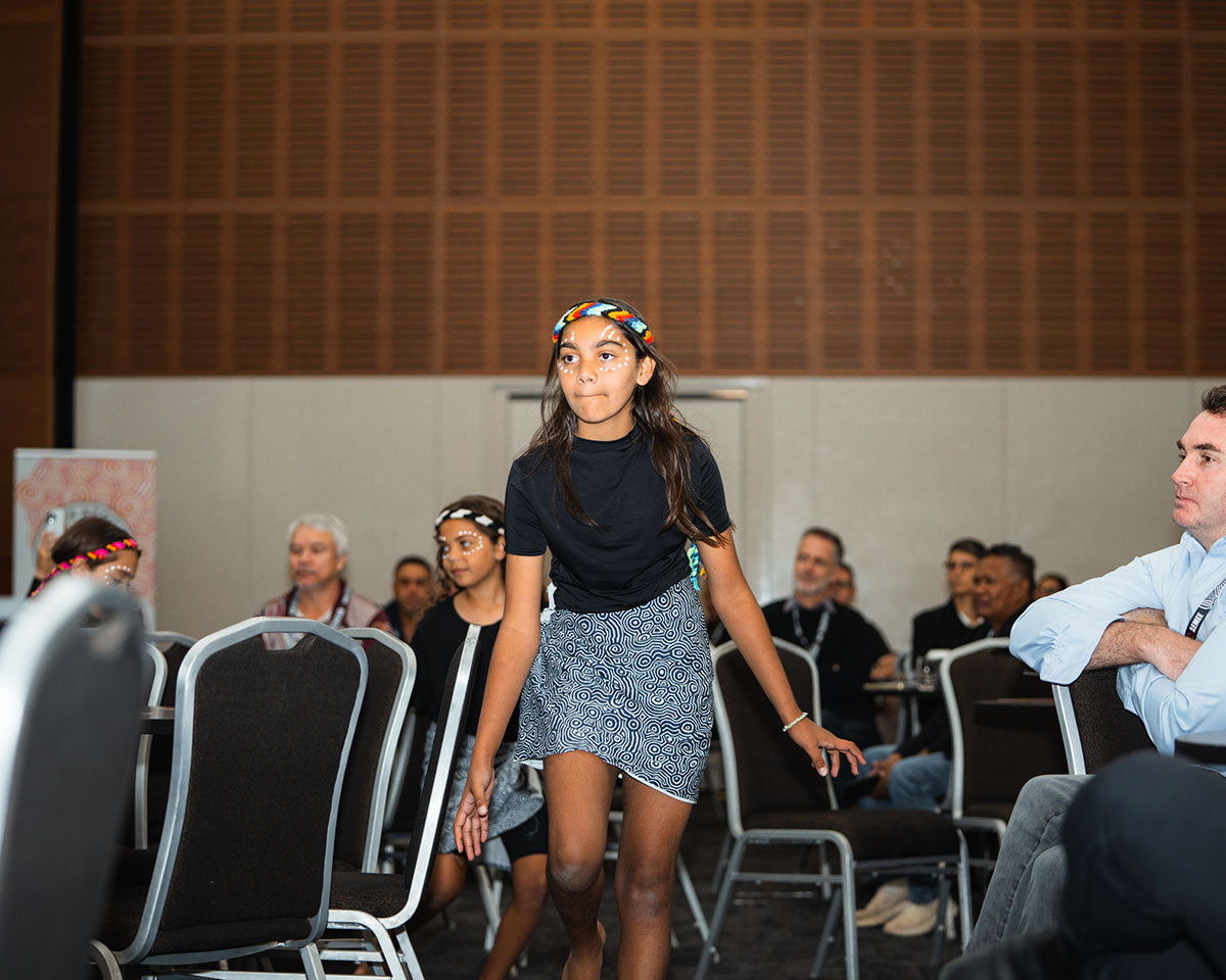 Indigenous youth dancer performing at the AEMEE 2024 Annual Conference Day 1, Fremantle Western Australia
