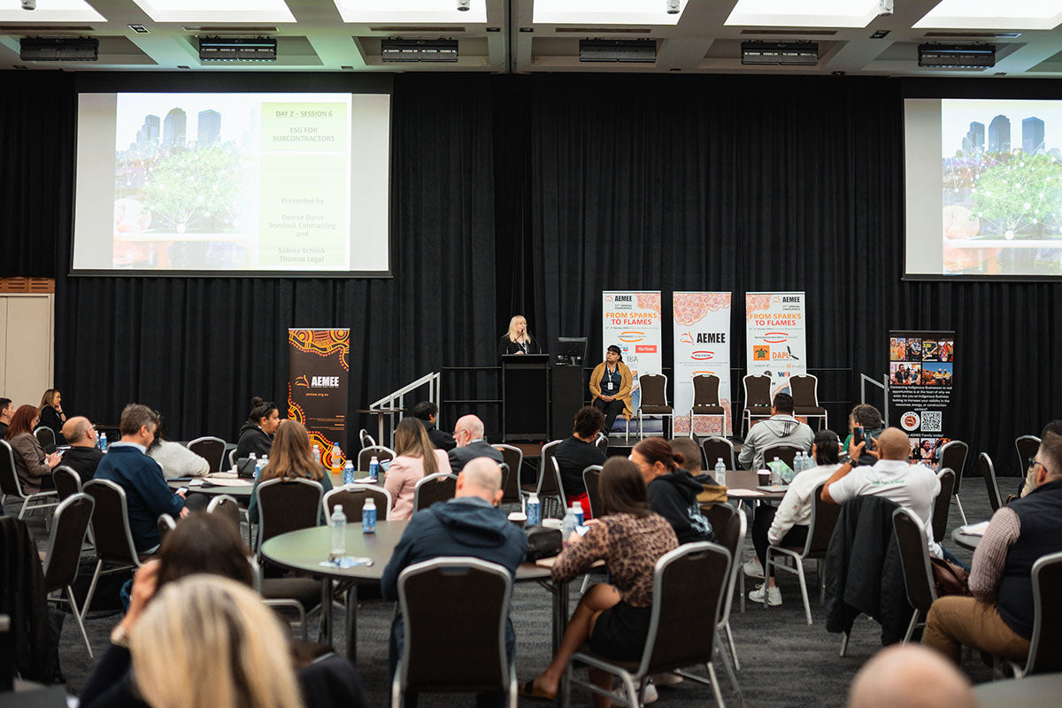 Business professionals and sector stakeholders participating in an interactive technical breakout session at the national AEMEE conference.