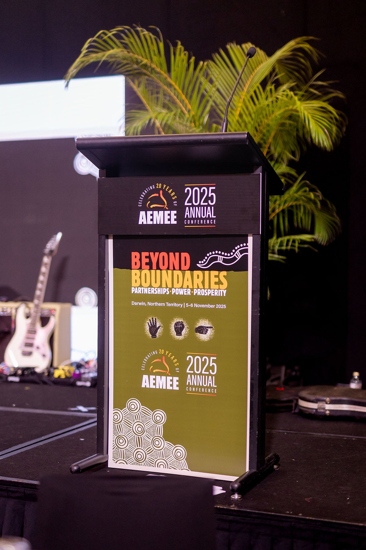 AEMEE 2025 Annual Conference podium at the National Resource Sector Awards gala dinner, Darwin