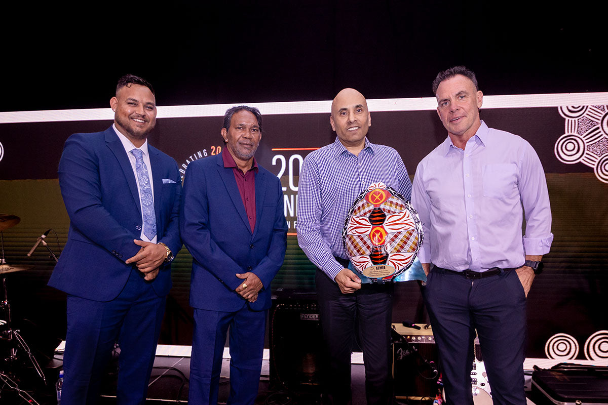 Eastern Guruma Pty Ltd receiving the 2025 Indigenous Business of the Year award at the AEMEE 2025 Annual Conference.