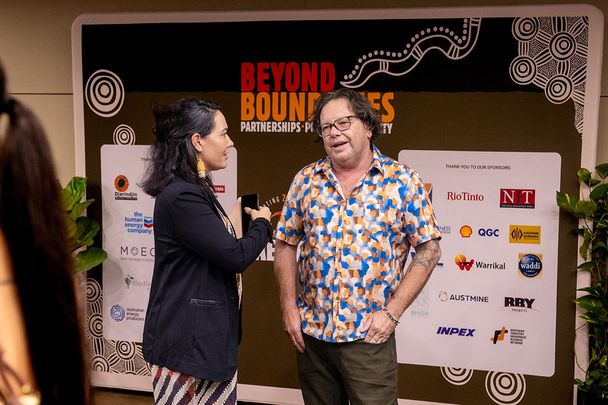 Delegates at the AEMEE 2025 National Resource Sector Awards gala dinner sponsor wall, Darwin