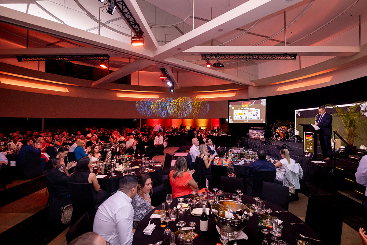 Wide view of guests seated during the AEMEE 2025 Annual Conference awards dinner.