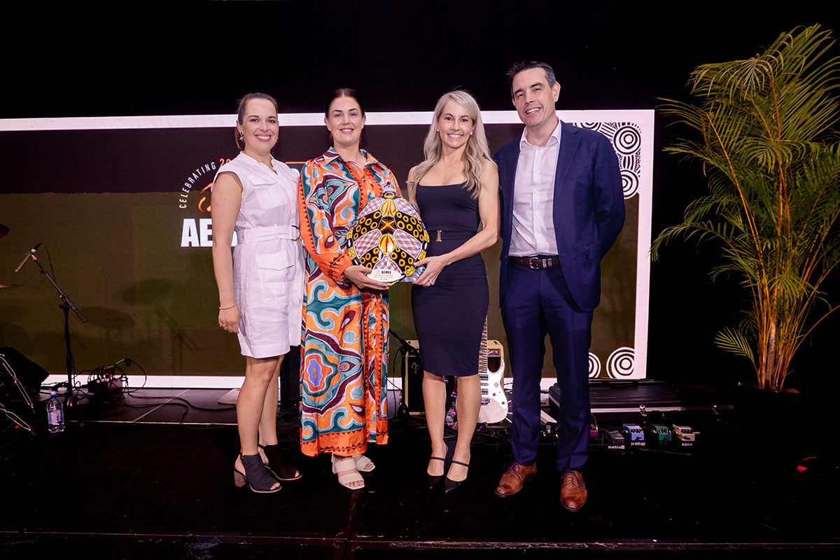Rio Tinto representatives receiving the 2025 Resource Sector Business of the Year award at the AEMEE 2025 Annual Conference.