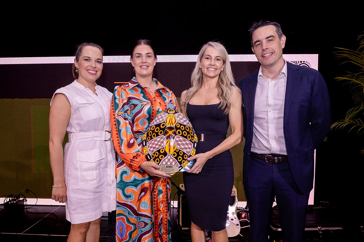 Rio Tinto representatives posing with the 2025 Resource Sector Business of the Year award at the AEMEE Annual Conference.