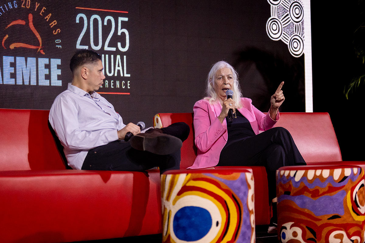 Professor Marcia Langton AO and CEO Jyi Lawton discussed during an AEMEE 2025 Annual Conference panel on Indigenous business and resources sector leadership.
