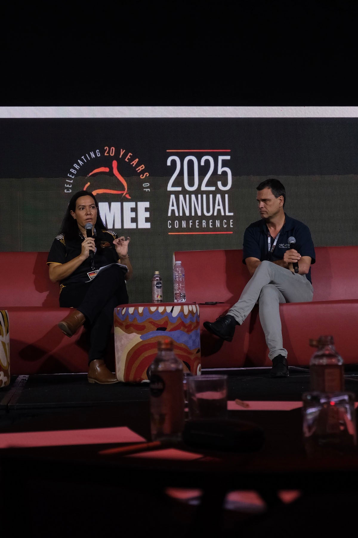 AEMEE conference panellist speaking during a 2025 Annual Conference session on Indigenous business and resources sector collaboration.