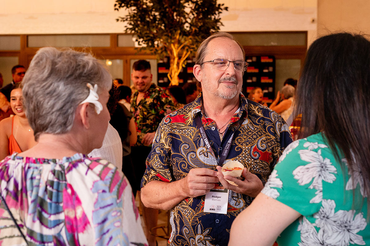 Delegates networking at the AEMEE 2025 Annual Conference networking night in Darwin