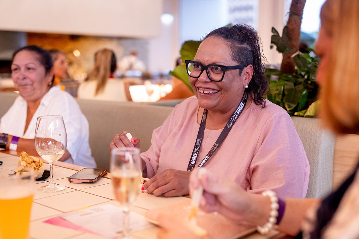 Delegate at the AEMEE 2025 Annual Conference networking night in Darwin