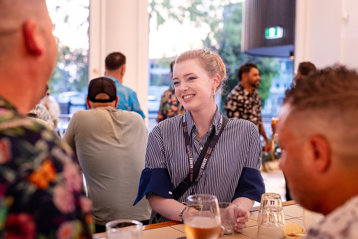 Delegates in conversation at the AEMEE 2025 Annual Conference networking night in Darwin