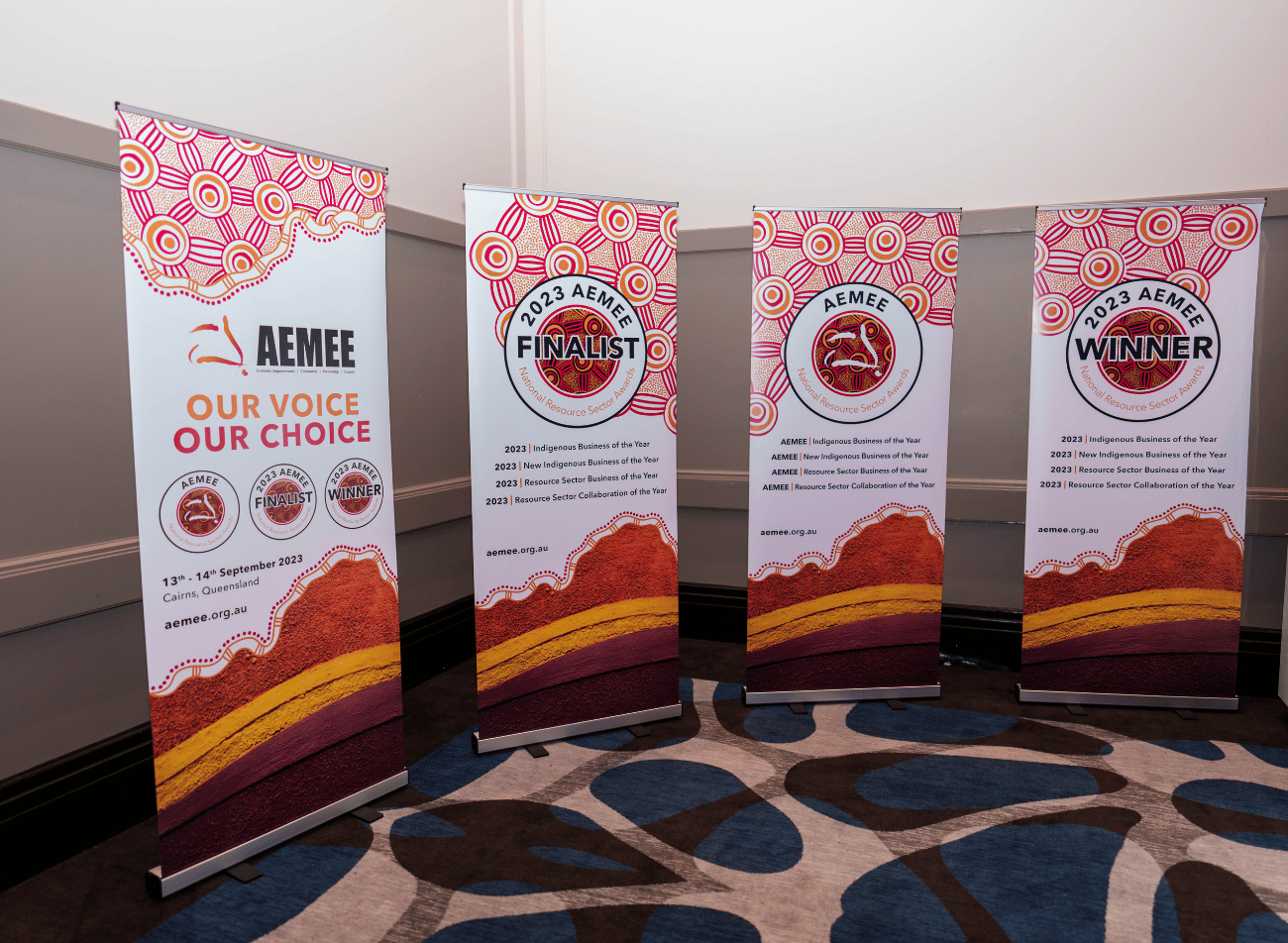 AEMEE Annual Conference Day One branded event banners, Darwin September 2023