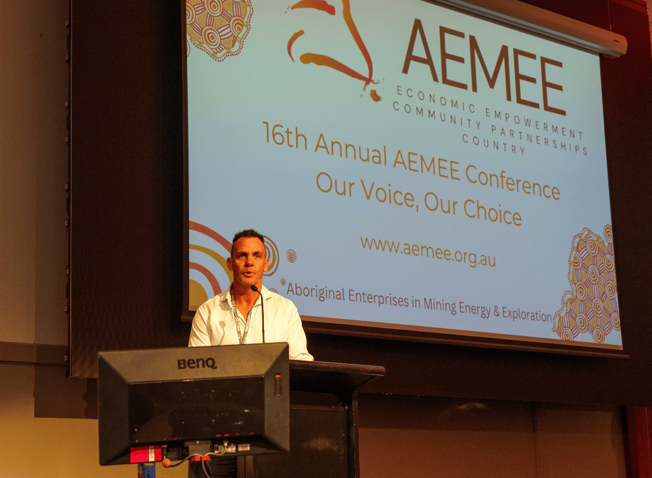 Keynote speaker presenting at the AEMEE Annual Conference Day Two, Darwin September 2023