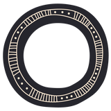 A circular First Nations design motif featuring intricate traditional linework and dot patterns, serving as a support artwork element for the national AEMEE brand rollout.