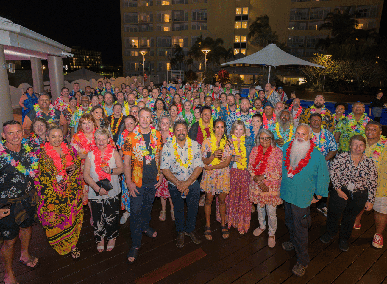 AEMEE members and Indigenous business delegates at the Minerals Council of Australia Hawaiian Night networking event 2023